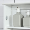 Specchio Bagno Contenitore con Anta Magnetica, Mobile Bagno con Specchio, Ripiano Regolabile, Bianco