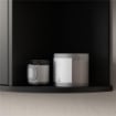 Specchiera Bagno con 6 Ripiani Aperti e 2 Chiusi, in Legno e Vetro, 66x17x63 cm, Nero