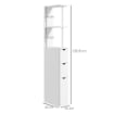 Colonna Bagno con Armadietto, Ripiani e Cassetti, in Legno, 15x33x136.8 cm, Bianco