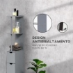 MOBILE COLONNA BAGNO CON RIPIANI APERTI E CASSETTI, IN LEGNO, 15X33X136.8 CM, GRIGIO
