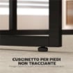 SET 2 TAVOLINI DA SALOTTO ROTONDI CON PIANO EFFETTO MARMO, IN LEGNO E METALLO, GRIGIO MARMO