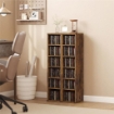 SET 2 MOBILI PORTA CD CON RIPIANI REGOLABILI PER 204 CD IN LEGNO, 21X22.5X88.5 CM, MARRONE RUSTICO