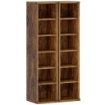 SET 2 MOBILI PORTA CD CON RIPIANI REGOLABILI PER 204 CD IN LEGNO, 21X22.5X88.5 CM, MARRONE RUSTICO