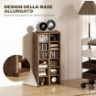 SET 2 MOBILI PORTA CD CON RIPIANI REGOLABILI PER 204 CD IN LEGNO, 21X22.5X88.5 CM, MARRONE RUSTICO