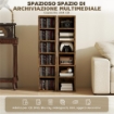 SET 2 MOBILI PORTA CD CON RIPIANI REGOLABILI PER 204 CD IN LEGNO, 21X22.5X88.5 CM, MARRONE RUSTICO