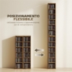 SET 2 MOBILI PORTA CD CON RIPIANI REGOLABILI PER 204 CD IN LEGNO, 21X22.5X88.5 CM, MARRONE RUSTICO