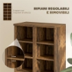 SET 2 MOBILI PORTA CD CON RIPIANI REGOLABILI PER 204 CD IN LEGNO, 21X22.5X88.5 CM, MARRONE RUSTICO