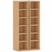 SET 2 MOBILI PORTA CD A 6 RIPIANI REGOLABILI PER 204 CD IN LEGNO, 21X22.5X88.5 CM, COLOR LEGNO