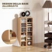 SET 2 MOBILI PORTA CD A 6 RIPIANI REGOLABILI PER 204 CD IN LEGNO, 21X22.5X88.5 CM, COLOR LEGNO