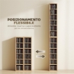 SET 2 MOBILI PORTA CD A 6 RIPIANI REGOLABILI PER 204 CD IN LEGNO, 21X22.5X88.5 CM, COLOR LEGNO
