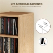SET 2 MOBILI PORTA CD A 6 RIPIANI REGOLABILI PER 204 CD IN LEGNO, 21X22.5X88.5 CM, COLOR LEGNO