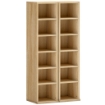 SET 2 MOBILI PORTA CD CON RIPIANI REGOLABILI PER 204 CD IN LEGNO, 21X22.5X88.5 CM, ROVERE
