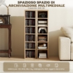 SET 2 MOBILI PORTA CD CON RIPIANI REGOLABILI PER 204 CD IN LEGNO, 21X22.5X88.5 CM, ROVERE