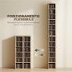 SET 2 MOBILI PORTA CD CON RIPIANI REGOLABILI PER 204 CD IN LEGNO, 21X22.5X88.5 CM, ROVERE