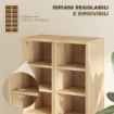 SET 2 MOBILI PORTA CD CON RIPIANI REGOLABILI PER 204 CD IN LEGNO, 21X22.5X88.5 CM, ROVERE