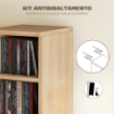 SET 2 MOBILI PORTA CD CON RIPIANI REGOLABILI PER 204 CD IN LEGNO, 21X22.5X88.5 CM, ROVERE