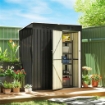 Capanno Giardino Metallo 163x90x179 cm, Porta Chiudibile, Prese d'Aria, Grigio Scuro