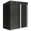 Capanno Giardino Metallo 163x90x179 cm, Porta Chiudibile, Prese d'Aria, Grigio Scuro