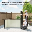Capanno Giardino Metallo 163x90x179 cm, Porta Chiudibile, Prese d'Aria, Grigio Scuro
