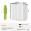 Capanno Giardino Metallo 163x90x179 cm, Porta Chiudibile, Prese d'Aria, Grigio Scuro