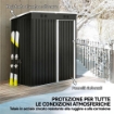 Capanno Giardino Metallo 163x90x179 cm, Porta Chiudibile, Prese d'Aria, Grigio Scuro
