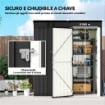 Capanno Giardino Metallo 163x90x179 cm, Porta Chiudibile, Prese d'Aria, Grigio Scuro