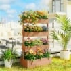 LETTO DA GIARDINO RIALZATO, FIORIERA VERTICALE IN LEGNO CON DRENAGGIO E RIVESTIMENTO.
