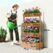 LETTO DA GIARDINO RIALZATO, FIORIERA VERTICALE IN LEGNO CON DRENAGGIO E RIVESTIMENTO.