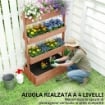 LETTO DA GIARDINO RIALZATO, FIORIERA VERTICALE IN LEGNO CON DRENAGGIO E RIVESTIMENTO.