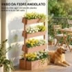 LETTO DA GIARDINO RIALZATO, FIORIERA VERTICALE IN LEGNO CON DRENAGGIO E RIVESTIMENTO.