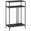 TAVOLO CONSOLLE CON RIPIANI APERTI A 3 LIVELLI, IN ACCIAIO, 55X30X85 CM, NERO