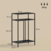 TAVOLO CONSOLLE CON RIPIANI APERTI A 3 LIVELLI, IN ACCIAIO, 55X30X85 CM, NERO