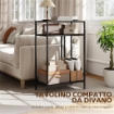 TAVOLO CONSOLLE CON RIPIANI APERTI A 3 LIVELLI, IN ACCIAIO, 55X30X85 CM, NERO