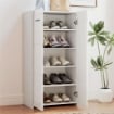 SCARPIERA DA INGRESSO MODERNA CON 5 RIPIANI REGOLABILI, 55X36X108 CM, BIANCO