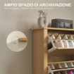 Scarpiera Slim per 18 Paia di Scarpe, 3 Cassetti con 2 Ripiani Regolabili e Rimovibili, 72x26x112 cm, Naturale