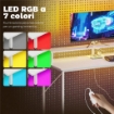 Scrivania Gaming 147 cm, Tavolo per Computer con Supporto CPU Regolabile e Reversibile, Luci RGB, Prese di Alimentazione, Porte USB e USB-C, Supporto Monitor e 3 Cassetti in Tessuto, Bianco