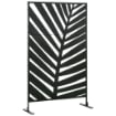 SEPARÈ A 3 ANTE VERTICALI IN ACCIAIO CON MOTIVO A FOGLIA DI BANANA, 122X45X198 CM, NERO