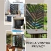 SEPARÈ A 3 ANTE VERTICALI IN ACCIAIO CON MOTIVO A FOGLIA DI BANANA, 122X45X198 CM, NERO