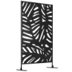 SEPARÈ A 3 ANTE VERTICALI IN ACCIAIO CON MOTIVO TROPICALE, 122X45X198 CM, NERO