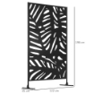 SEPARÈ A 3 ANTE VERTICALI IN ACCIAIO CON MOTIVO TROPICALE, 122X45X198 CM, NERO