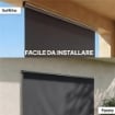 Tenda a Rullo Avvolgibile in Poliestere Anti-UV con Catenella, 240x160 cm, Grigio Scuro