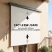 Tenda a Rullo Avvolgibile in Poliestere Anti-UV con Cassetta in Alluminio e Manovella, 250x160 cm, Bianco Crema