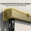 Tenda a Rullo Avvolgibile in Poliestere Anti-UV con Cassetta in Alluminio e Manovella, 250x160 cm, Bianco Crema