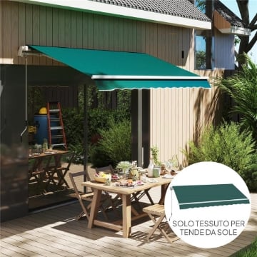 TELO DI RICAMBIO PER TENDA PARASOLE RETRATTILE 3X2.5 M IN POLIESTERE ANTI UV 50+ VERDE