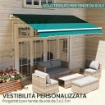 TELO DI RICAMBIO PER TENDA PARASOLE RETRATTILE 3X2.5 M IN POLIESTERE ANTI UV 50+ VERDE