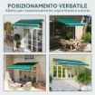 TELO DI RICAMBIO PER TENDA PARASOLE RETRATTILE 3X2.5 M IN POLIESTERE ANTI UV 50+ VERDE
