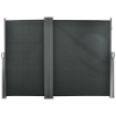 Divisore da Giardino Regolabile Anti UV con Maniglia, in Metallo e Poliestere 180 g/m¦, 600x180 cm, Grigio