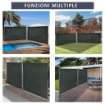 Divisore da Giardino Regolabile Anti UV con Maniglia, in Metallo e Poliestere 180 g/m¦, 600x180 cm, Grigio