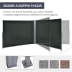 Divisore da Giardino Regolabile Anti UV con Maniglia, in Metallo e Poliestere 180 g/m¦, 600x180 cm, Grigio