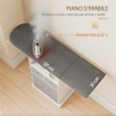 MOBILE ASSE DA STIRO PIEGHEVOLE A ROTELLE CON RIPIANO APERTO E 3 CASSETTI, 121X37X89.5 CM, BIANCO E GRIGIO